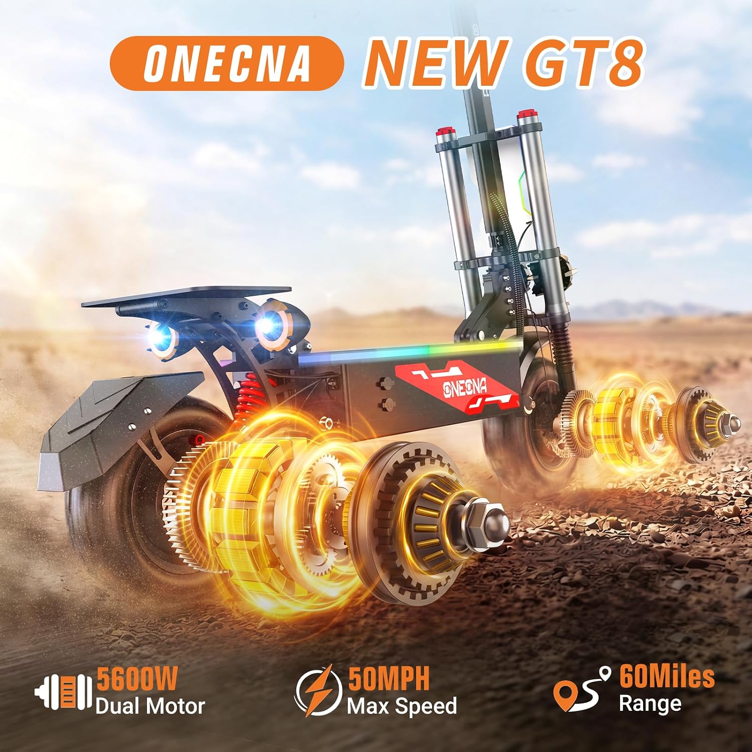 ONEONA GT8, monopattino elettr - 60V 5600W Dual Motor Electric Scooter recensione e prezzo