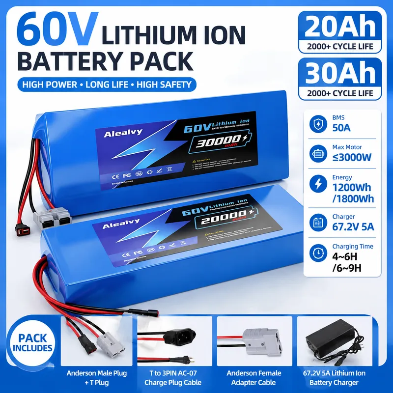 Batteria al litio Aleaivy 60V  - 60V 30Ah Electric Scooter Battery recensione e prezzo