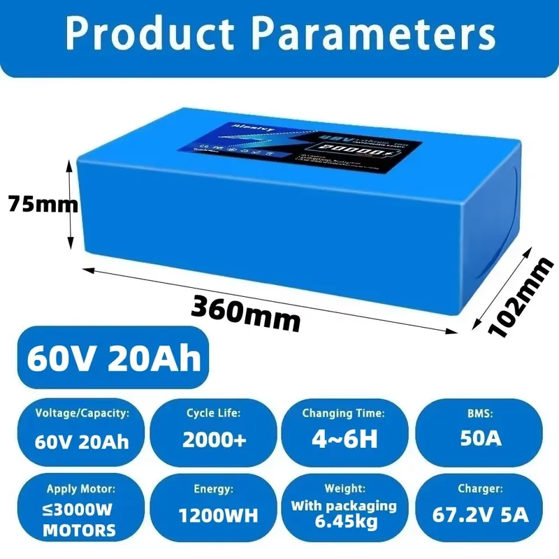 Batteria al litio Aleaivy 60V  - 60V 30Ah Electric Scooter Battery recensione e prezzo